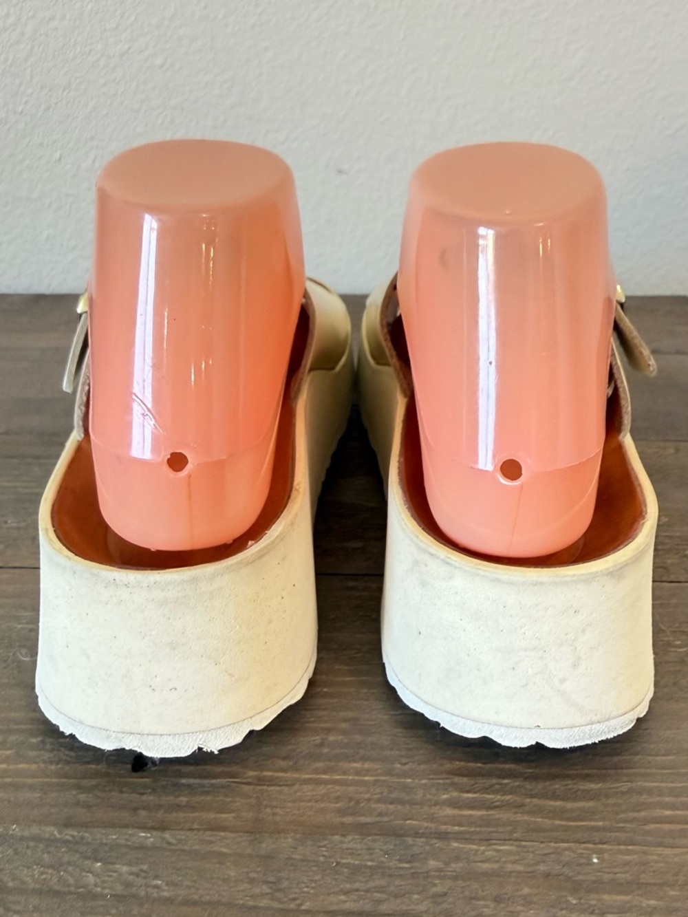 Papillio by Birkenstock Platform Sandals Neutral Cream Statement Minimal Size 37 - Picture 15 of 16